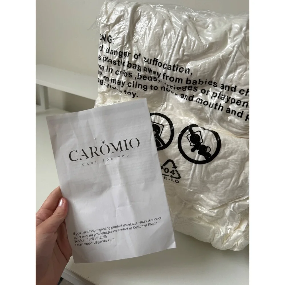 Caromio Electric Bedding White Heated Blanket Mattress Pad with User Manual